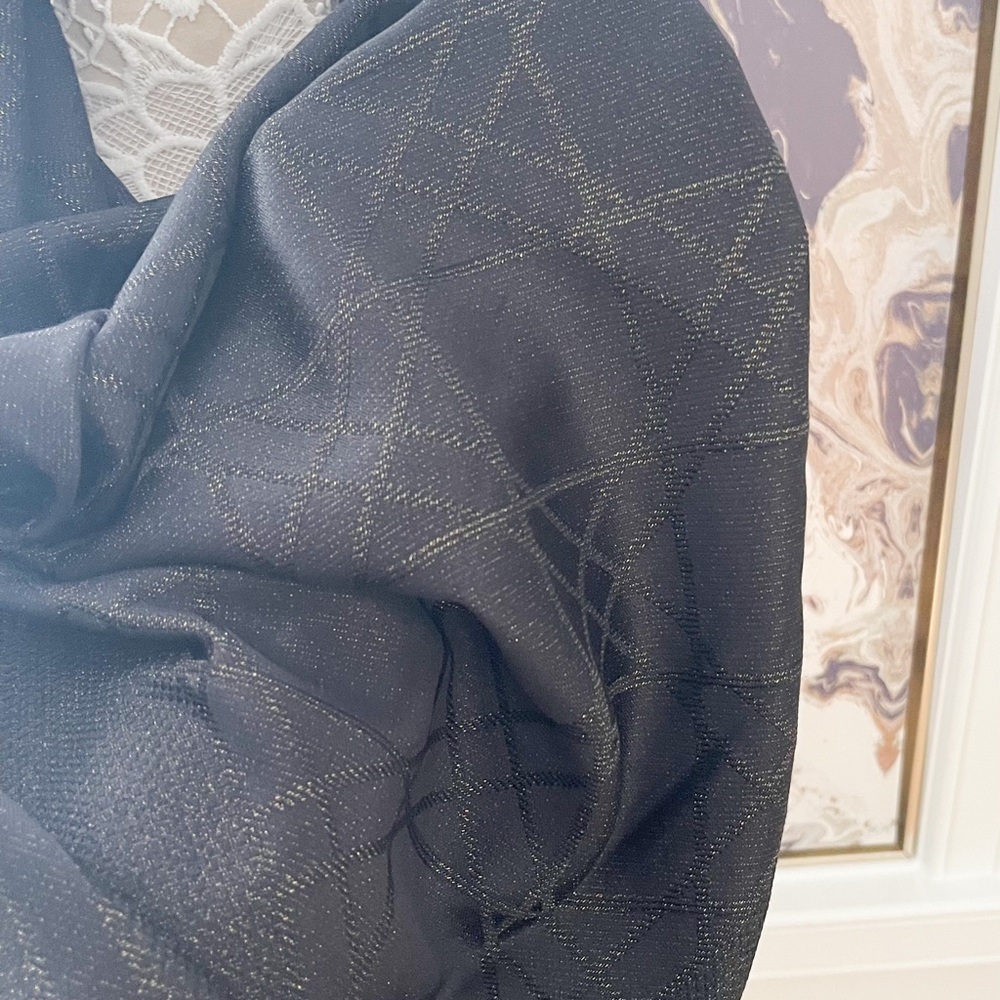 Christian Dior Cannage Metallic Shimmer Shawl Scarf Stole - Picture 4 of 16